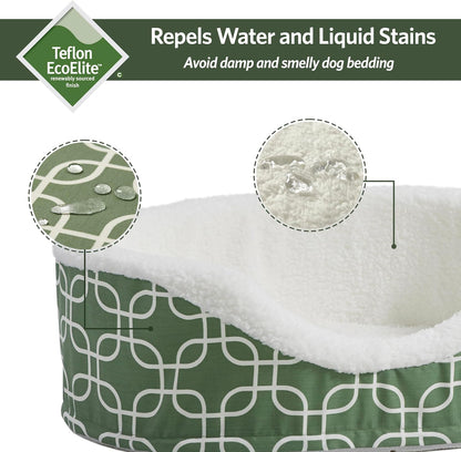 Orthoperdic Egg-Crate Nesting Pet Bed W/ Teflon Fabric Protector, Large Green