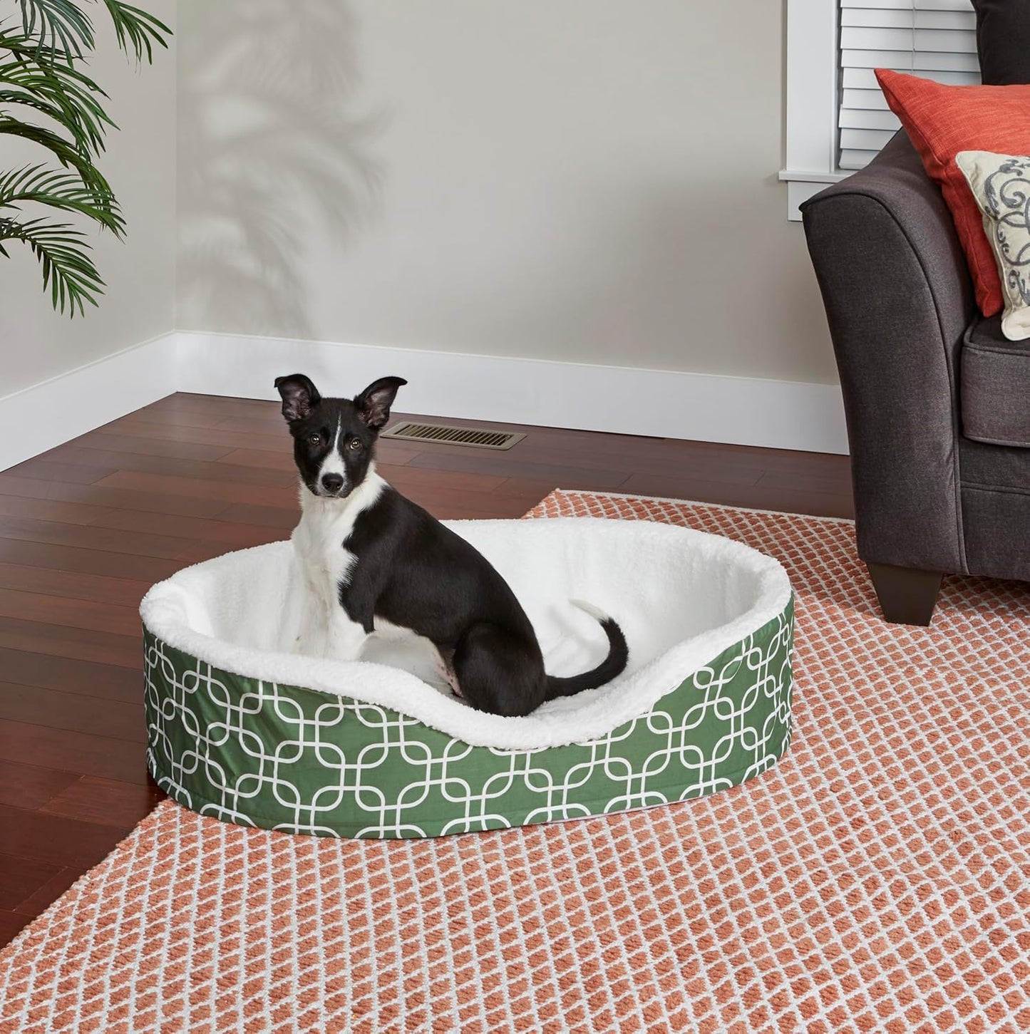 Orthoperdic Egg-Crate Nesting Pet Bed W/ Teflon Fabric Protector, Large Green