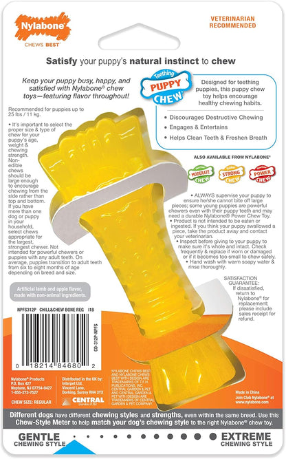 Freezer Knuckle Bone Puppy Chew Toy, Soothing Teething Toys for Puppies, Color Changing, Lamb & Apple Flavor, Small Dogs - up to 25 Lbs., 1 Count