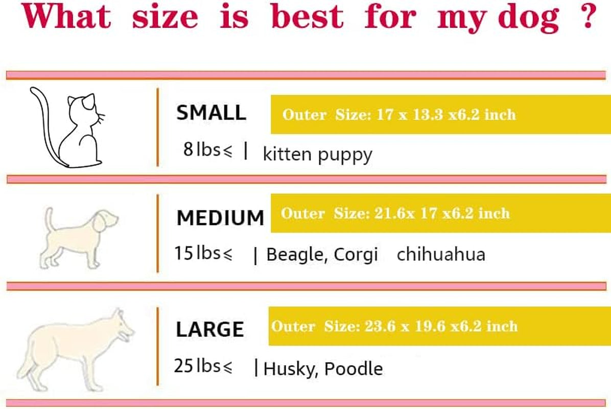 Dog Bed for Small Dogs - Cute Pink Leopard Dog Bed,Cat Beds for Indoor Cats Washable - Square Shape Cat Dog Sofa Bed Pet House Nest Cave(M, 20.8"L X 18"W X 5.5"）