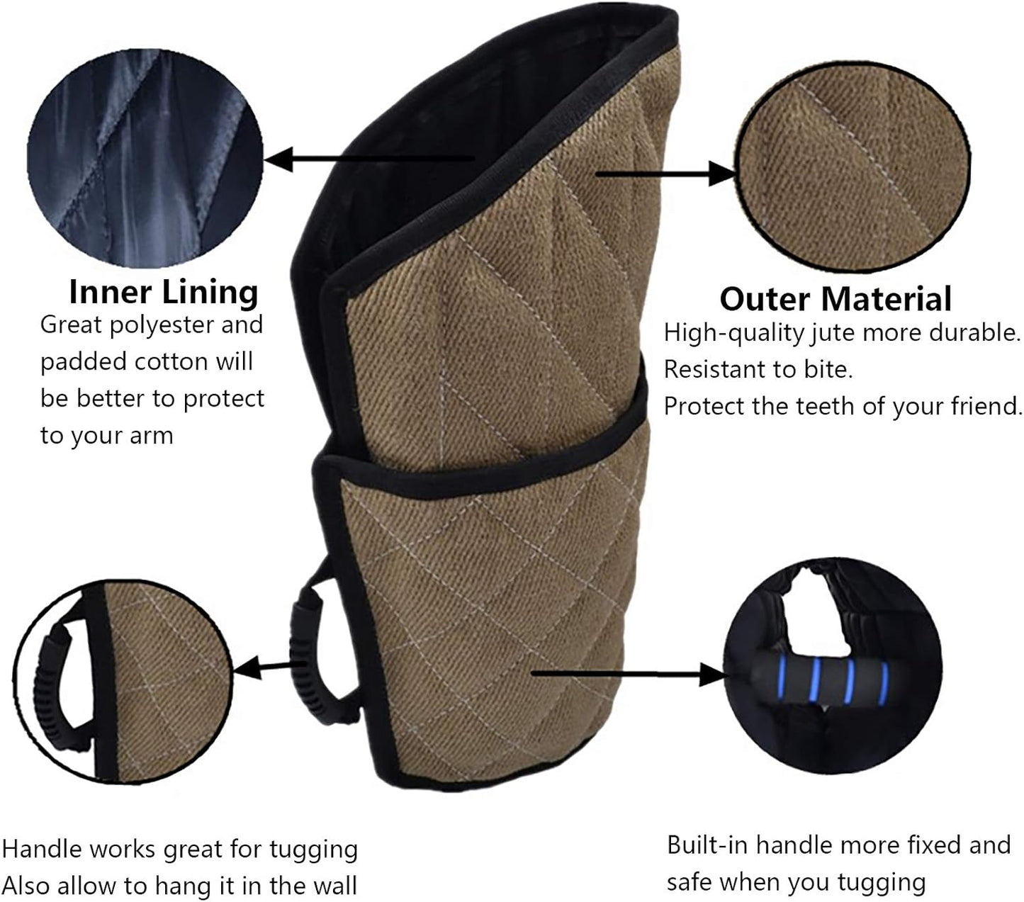 Professional Dog Bite Sleeve for Large Breeds - Ideal for Pitbulls, German Shepherds, K9 Training, and Interactive Play - Black Trim