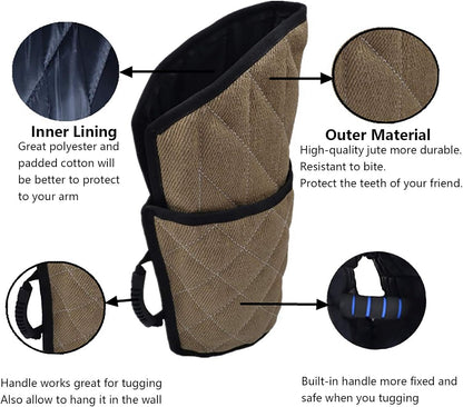 Professional Dog Bite Sleeve for Large Breeds - Ideal for Pitbulls, German Shepherds, K9 Training, and Interactive Play - Black Trim